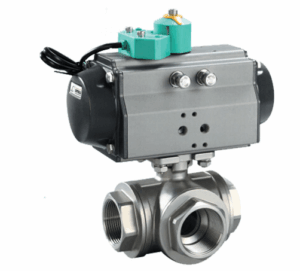Pneumatic Three Way Ball Valve - ValvesOnly